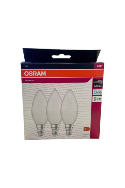 Osram Sectron 7,5W E14 Duy LED Ampul Sarı Işık 3000K 3'lü Paket Kutulu