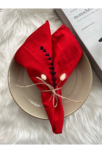 MEKİK BUTİK 6 bucăți șervețele din țesătură roșu viu 100% bumbac - șervețele ...