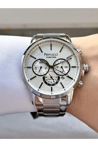 Ferrucci Men's Functions Active Steel Band Wrist Watch