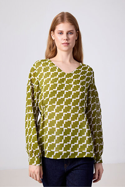 Masha Kate Bluză din șifon cu decolteu în V