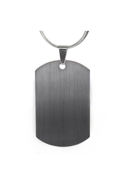 OSMANLI GÜMÜŞ Glossy Stainless Steel Dogtag Name Written Soldier Tag Necklace 5mm 60cm