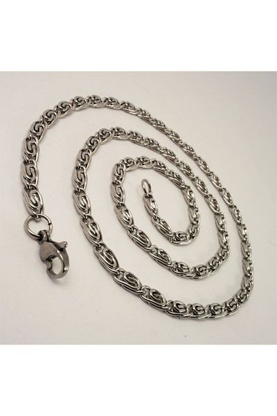 OSMANLI GÜMÜŞ Men's New Spiral Model Stainless Steel Necklace
