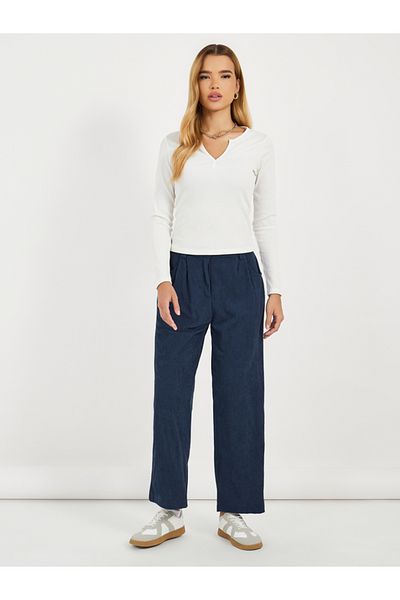 Styli High Rise Corduroy Pants