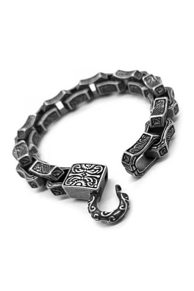 OSMANLI GÜMÜŞ Motif Thick Ship Chain Model Steel Men's Bracelet CBLMOTZINCR-SYH