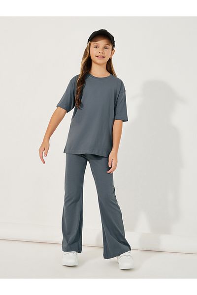 Styli Oversized Round Neck T-Shirt & Flared Joggers Co-Ords Set