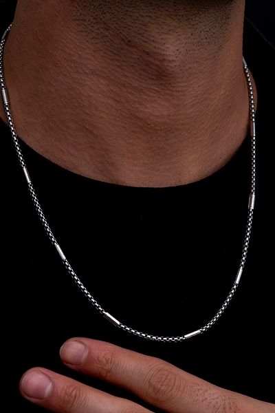OSMANLI GÜMÜŞ Polo Men's Steel Necklace Chain 2mm Thin Piece Model Cklgmspolo2