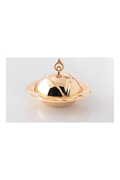 Dania Dates Bowl With Lid Gold 17×17×4cm