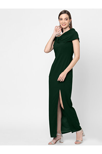 Mish By Styli One Shoulder Neck Sheath Maxi dress with High Slit