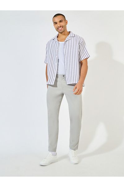 Styli Solid Slim Fit Cotton Stretch Chino