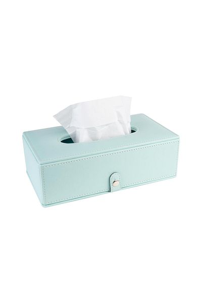 2K Κουτί μαντηλιών από ψεύτικο δέρμα Water Green - 13*24*6 cm