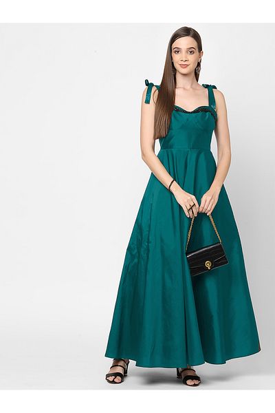 Mish By Styli Sweetheart Neck Beaded Bustier Style Maxi Dress