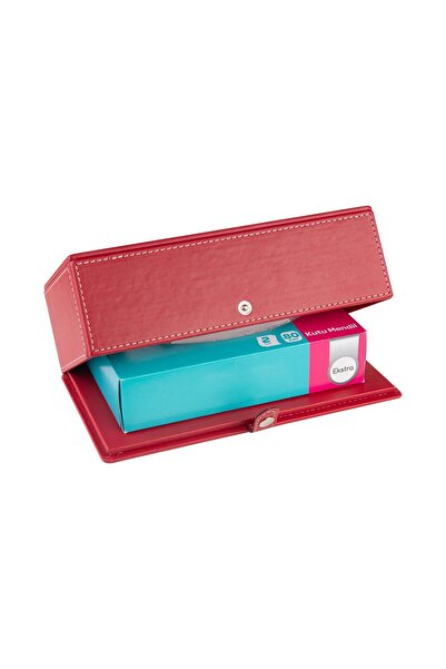 2K Red Faux Leather Napkin Holder Tissue Box - 13*24*6 cm