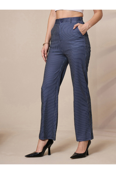 Sassafras By Styli Striped Slim Fit Trousers