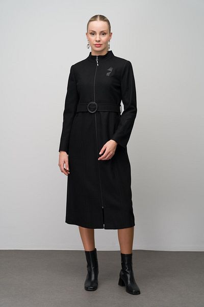 Olcay Mütze aus schwarzem Leder und Wollmischung mit Verarbeitungsdetail – 6630