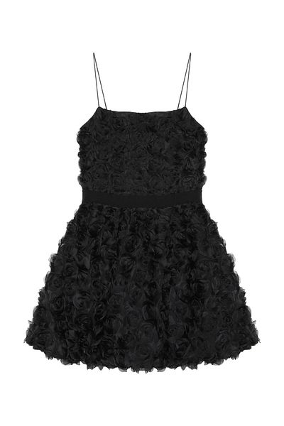 FASHION COCKTAIL Φόρεμα κοκτέιλ για πάρτι Tutu Princess με ανάγλυφο λουλούδι από ύφασμα με λεπτό λουράκι με φερμουάρ