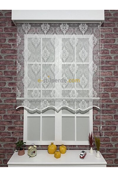 IŞILTI Perde Sistemleri Tül Stor ( Beyaz - Etek Dilimli )