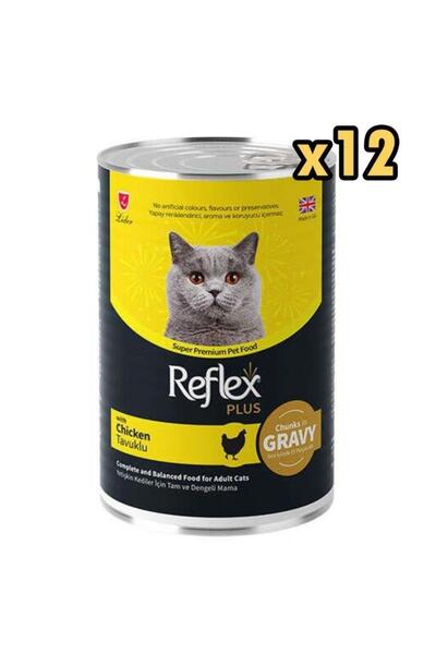 Reflex Plus Gravy Tavuklu Sos İçinde Et Parçacıklı Kedi Konservesi 400 Gr x 1...