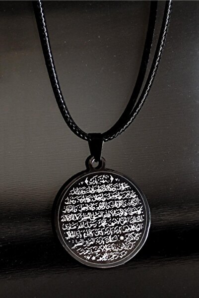 OSMANLI GÜMÜŞ Fertility Prayer Ant Prayer Ladies Men's Black Steel Necklace Leather