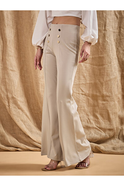 Sassafras By Styli Front Button Flared Bell Bottom Pants