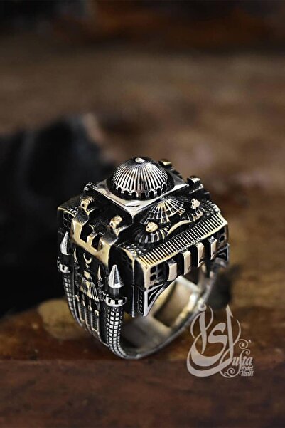 OSMANLI GÜMÜŞ Islam Usta Tasarımı Gümüş Kubbe Model Gümüş Erkek Yüzük Gyzıslm...