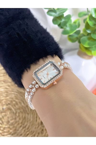 Bimodabu Zircon Stone Bead Cord Quartz Women's Wristwatch