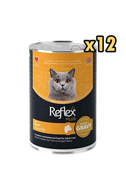 Reflex Plus Dana Etli Sos İçinde Et Parçacıklı Kedi Konservesi 400 Gr x 12 Adet