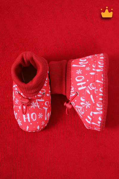 Babyhola Yılbaşı Temalı Patik Kaydırmaz Taban Makosen İlk Adım Ayakkabısı 85021