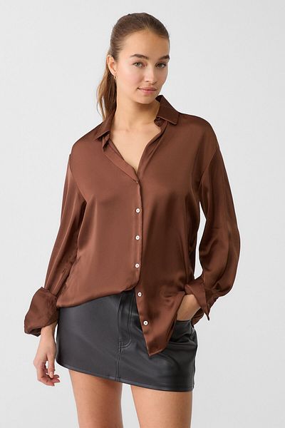 Stradivarius Satin collared shirt