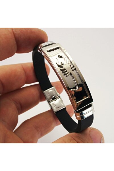 OSMANLI GÜMÜŞ سوار رجالي من الفولاذ المطاطي على شكل عقرب أبيض