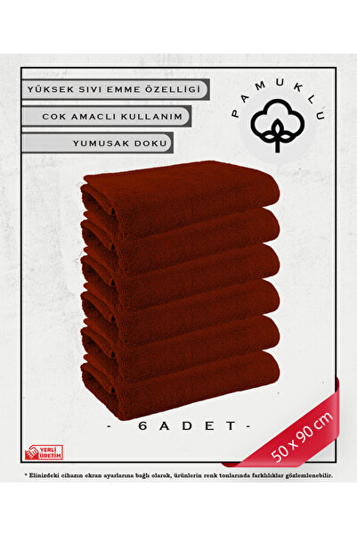 Koza Mix towel 100% Cotton Towel Face and Fitness Towel Set Red - Special for Sensitive Skin 6 Pcs