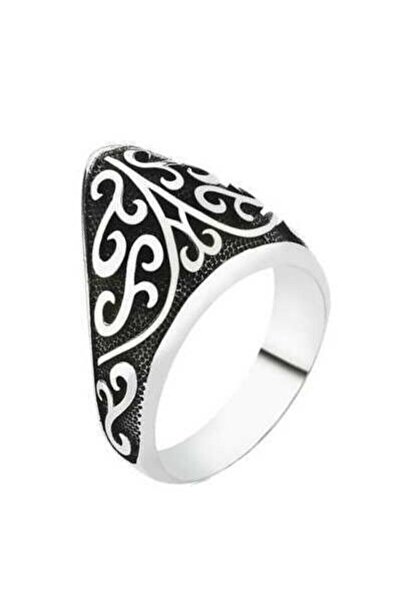 OSMANLI GÜMÜŞ Zihgir Okçu Erkek Yüzük Sarmaşık Model