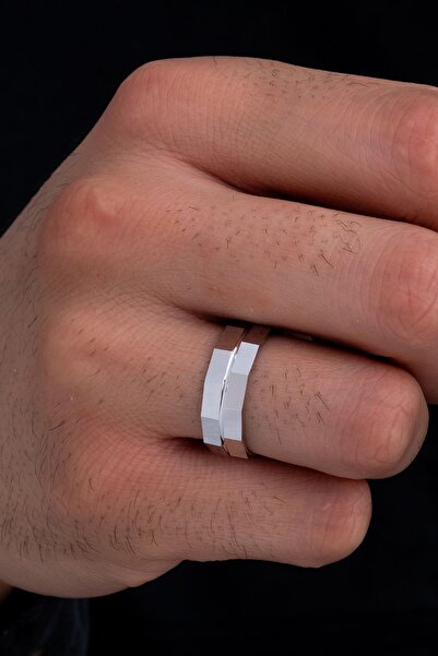 OSMANLI GÜMÜŞ Erkek Gümüş Yüzük - 925 Ayar Yakamoz Model Gümüş Alyans Yüzük