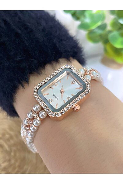 Bimodabu Zircon Stone Bead Cord Quartz Women's Wristwatch