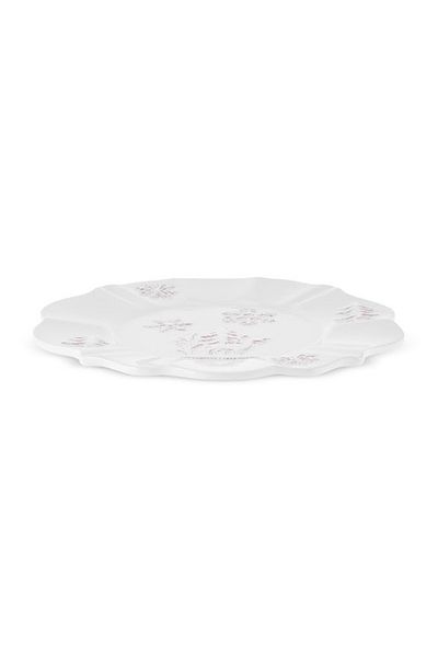 Karaca Christmas White Cake Plate - 24 cm