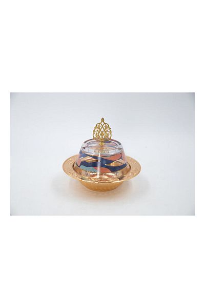 Dania Dates Bowl With Glass Lid Multicolour 17x15cm