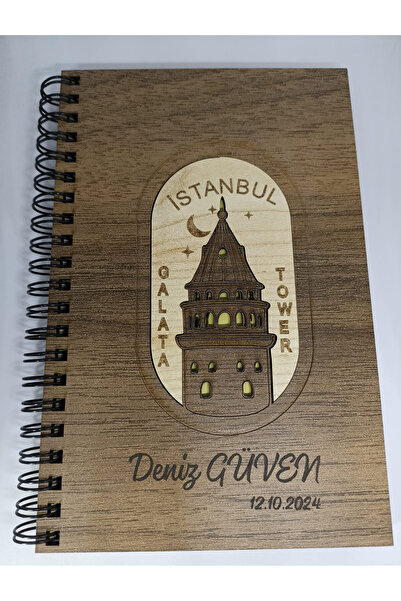 Galata Kulesi, İsme Özel Ajanda, İsimli Ahşap Kapaklı Defter,