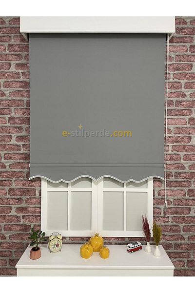 IŞILTI Perde Sistemleri Blackout (Blackout) Roller Blind Gray (Skirt Slice)