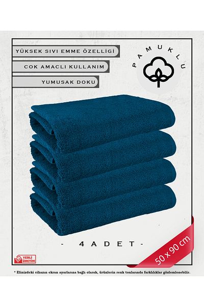 Koza Mix towel Σετ πετσετών προσώπου και γυμναστικής από 100% βαμβακερό μπλε - 4 τεμάχια ειδικά για ευαίσθητο δέρμα