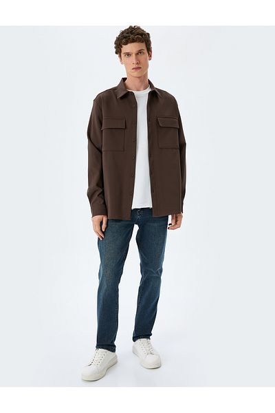 Koton Βαμβακερό τζιν παντελόνι Straight Fit με λεπτομέρεια τσέπης