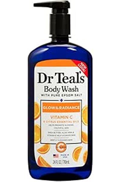 Dr Teals غسول الجسم بملح إبسوم - فيتامين سي وزيوت الحمضيات 710 مل