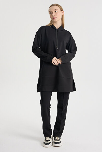 Perché Women's Two Thread Hooded Slit Dress-Up Tunic