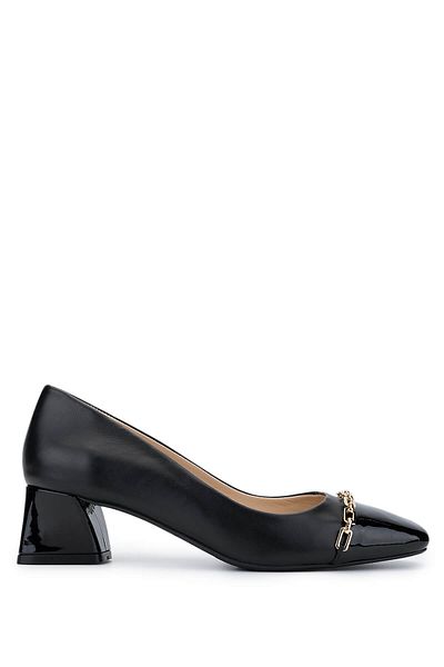 Tamer Tanca Women's Genuine Leather Black Heeled Shoes