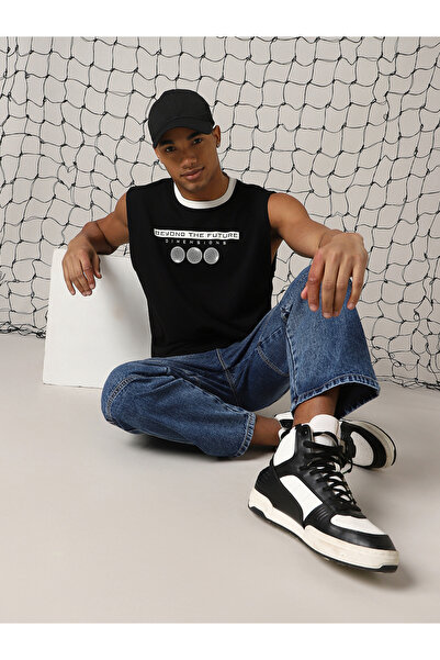 Hubberholme By Styli Graphic Print Round Neck Cotton Oversized T-Shirt