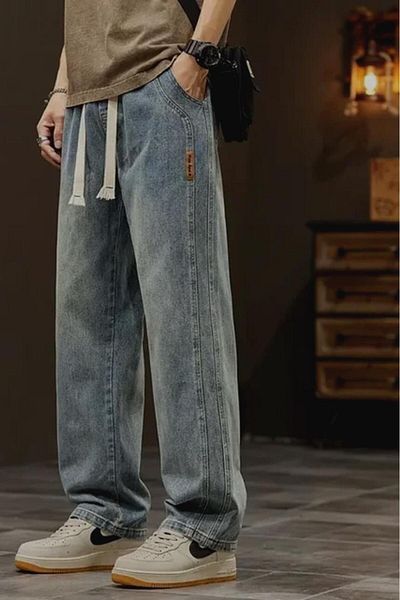 Oksit Ανδρικό τζιν παντελόνι Reax Streetwear Ελαστική μέση με ίσιο πόδι