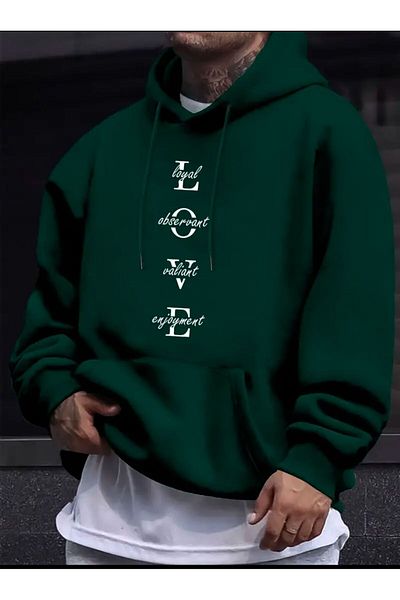 Medinenur Φούτερ με κουκούλα Love Printed