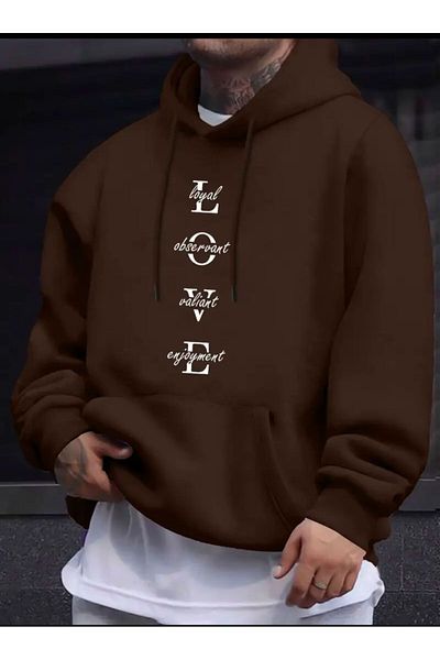 Medinenur Φούτερ με κουκούλα Love Printed