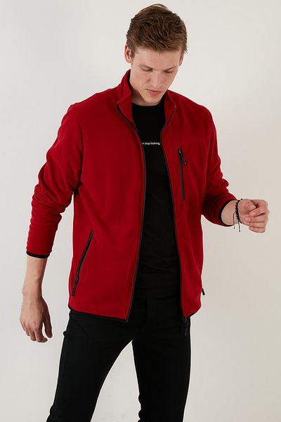 Buratti Ανδρική ζακέτα Fleece - Slim Fit, με φερμουάρ και τσέπες, γιακάς 5906028