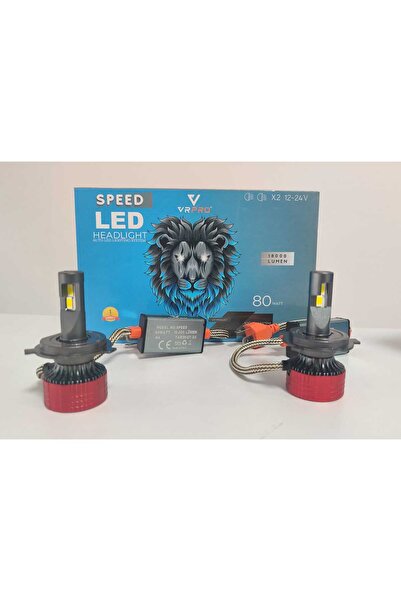 iq elektronik Vr Pro Speed H4 Led Far Ampülü 80w 12v 24v Uyumlu 18 Bin Lümen 6k