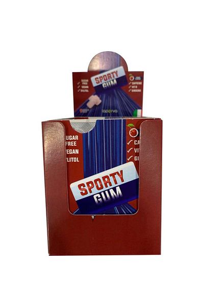 Laperva Sporty Gum, Cherry, Box Of 8 Pieces,contain Ginseng And Vitamin B5