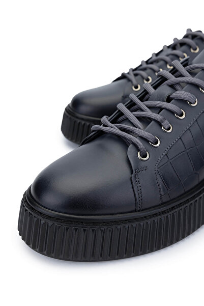 Tamer Tanca Men's Genuine Leather Gray Sneakers & Sports Shoes